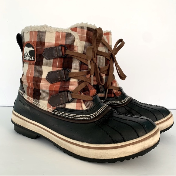 Sorel Shoes - Sorel Tivoli Plaid Winter/ Rain Boots 8